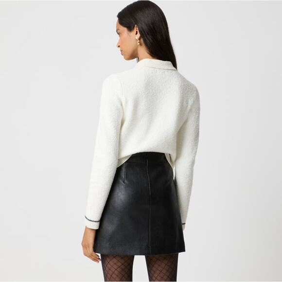 J.Crew Faux-leather A-line mini skirt Size 00 new black - Picture 4 of 7